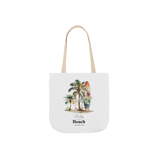 Mentally at the Beach Tote Bag – Funny Summer Bag, Beach Lover Gift, Tropical Aesthetic Tote, Vacation Vibes Shopper Bag