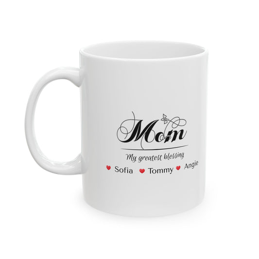 Personalized Mom Mug with Kids Names – My Greatest Blessing Coffee Mug | Custom Mother’s Day Gift for Mom