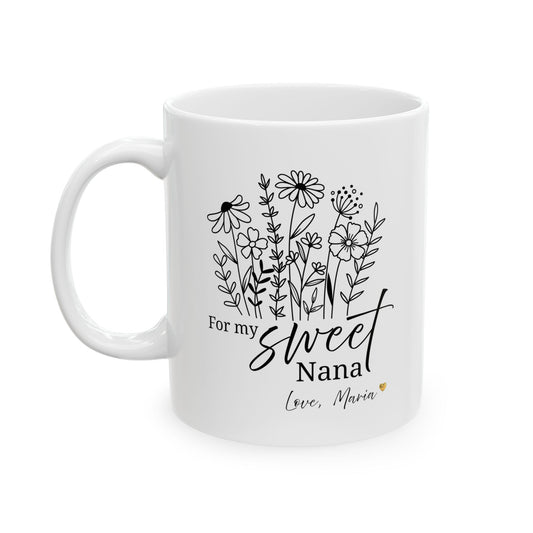 sweet Nana Floral Mug – Thoughtful Gift for Grandma with Love Message