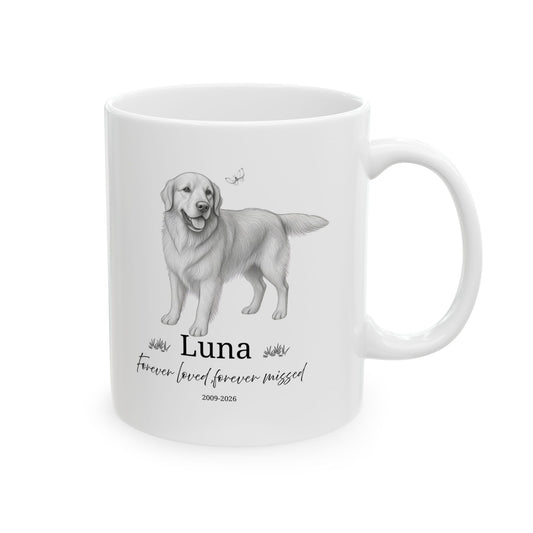 Custom Pet Memorial Mug, Personalized Dog Loss Gift, Pet Remembrance Mug, Custom Dog Portrait Mug, Forever Loved Never Forgotten, Sympathy Gift for Dog Lover