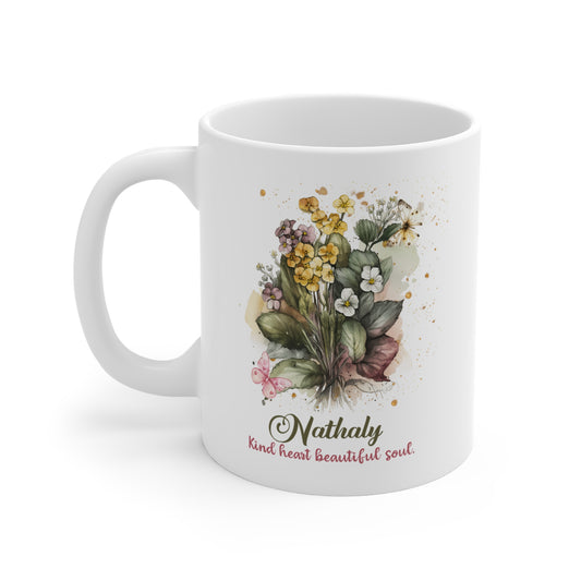 Personalized Floral Name Mug | Custom Watercolor Flower Coffee Mug | Unique Gift for Her | Birthday Mother's Day Gift