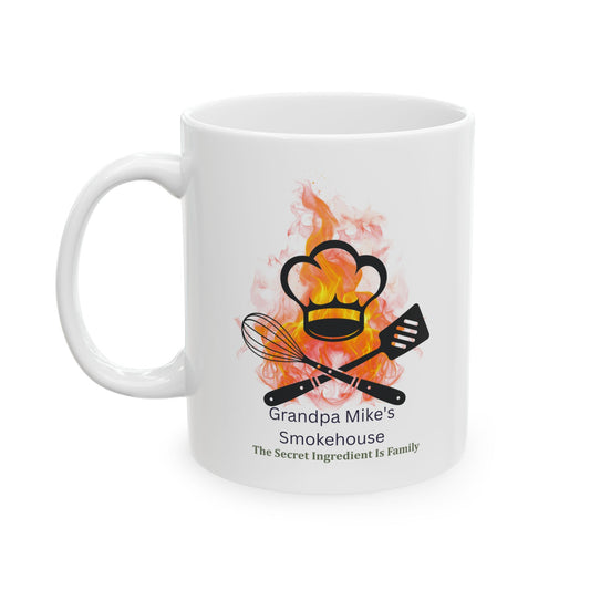 Personalized Grandpa BBQ Mug, Custom Smokehouse Coffee Mug, Grill Master Gift, Grandpa Gift, BBQ Lover Mug, Father's Day Gift, Custom Name Mug