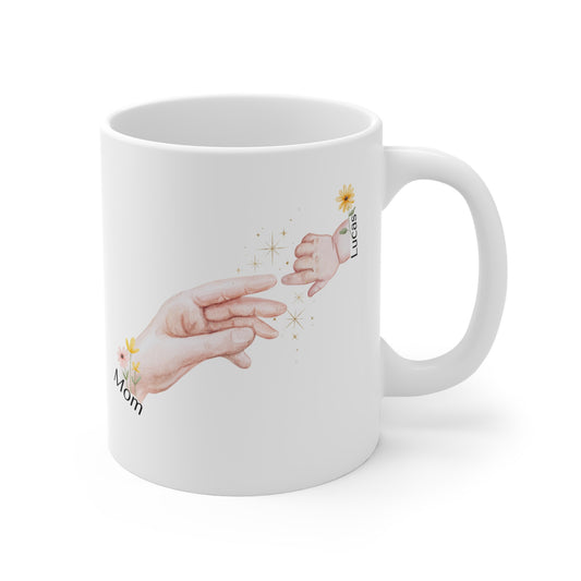 Personalized Mom & Child Mug – Custom Name Gift for Mom, Mother’s Day Gift, Emotional Family Keepsake Coffee Mug