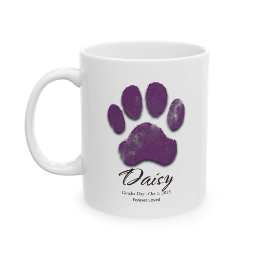 Personalized Paw Print Mug | Custom Pet Memorial Mug | Dog or Cat Remembrance Gift | Gotcha Day Coffee Mug | Pet Lover Gift