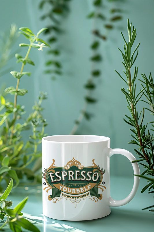 Espresso Yourself Mug – Funny Coffee Lover Ceramic Cup | Gift for Coffee Fans