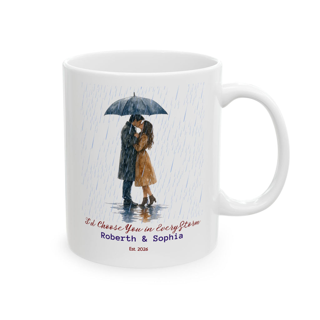 Custom Couple Mug - Personalized "I'd Choose You in Every Storm" Anniversary & Wedding Coffee Cup