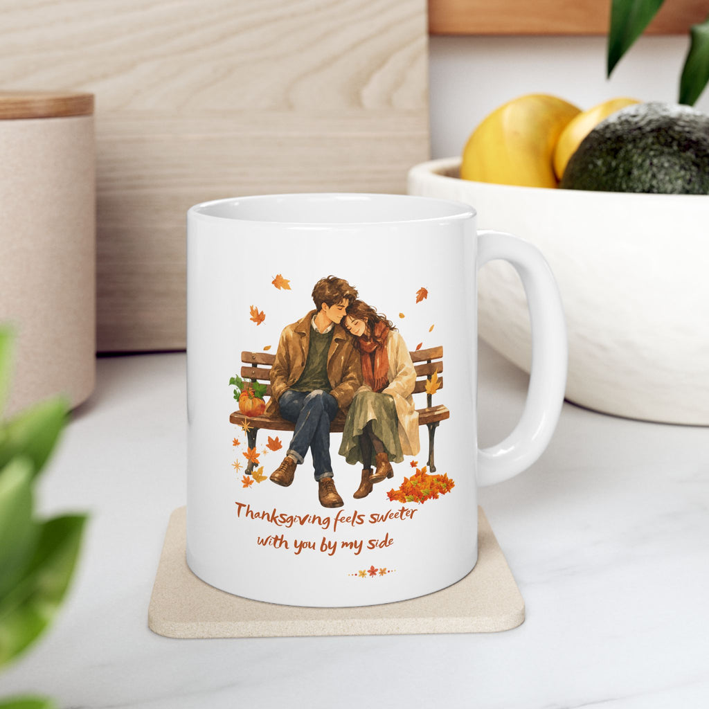 thanksgiving Couple Coffee Mug – Thanksgiving Feels Sweeter With You, Fall Love Mug,hanksgiving Couple Mug | Fall Love Coffee Mug