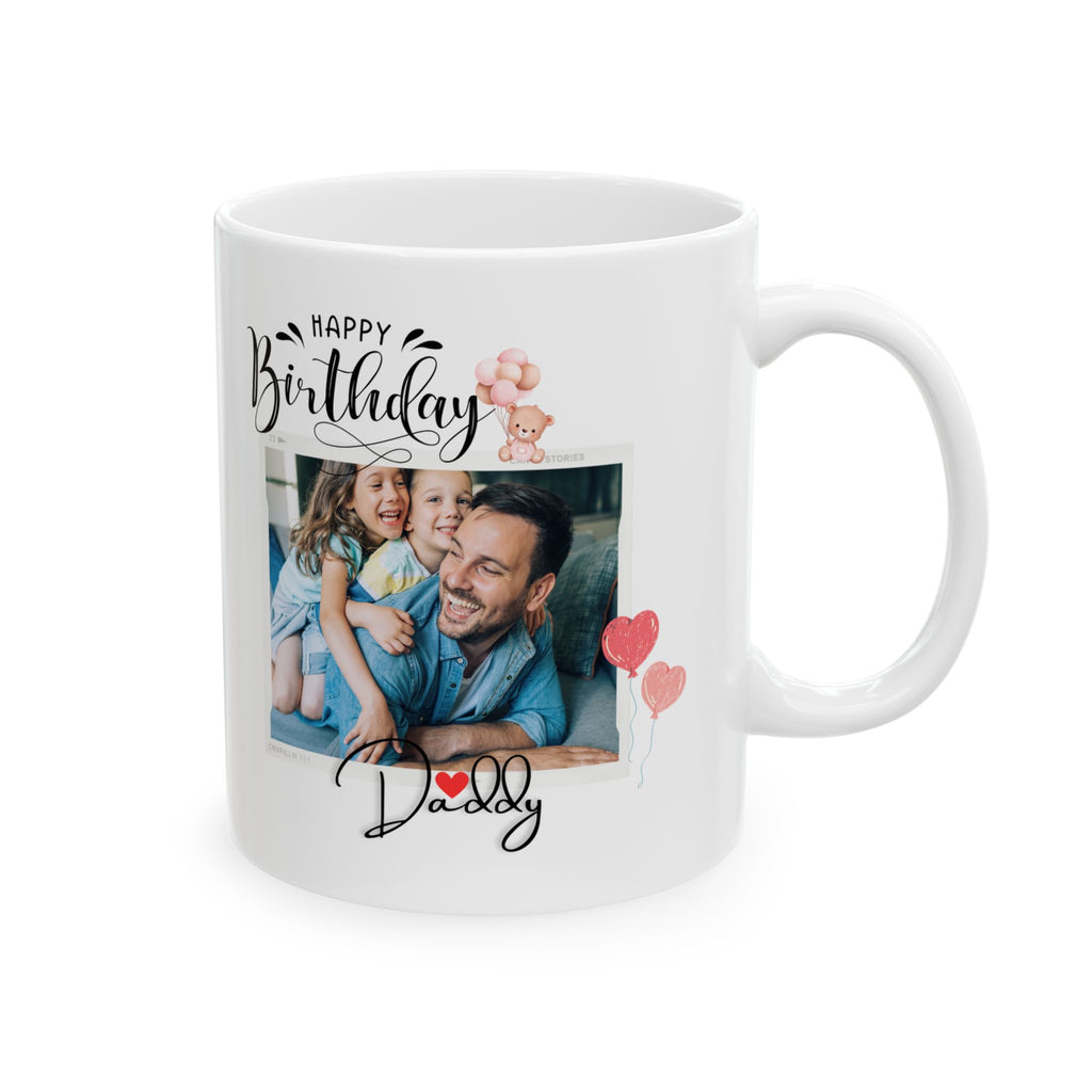 Personalized Happy Birthday Daddy Mug – Custom Photo Gift for Dad