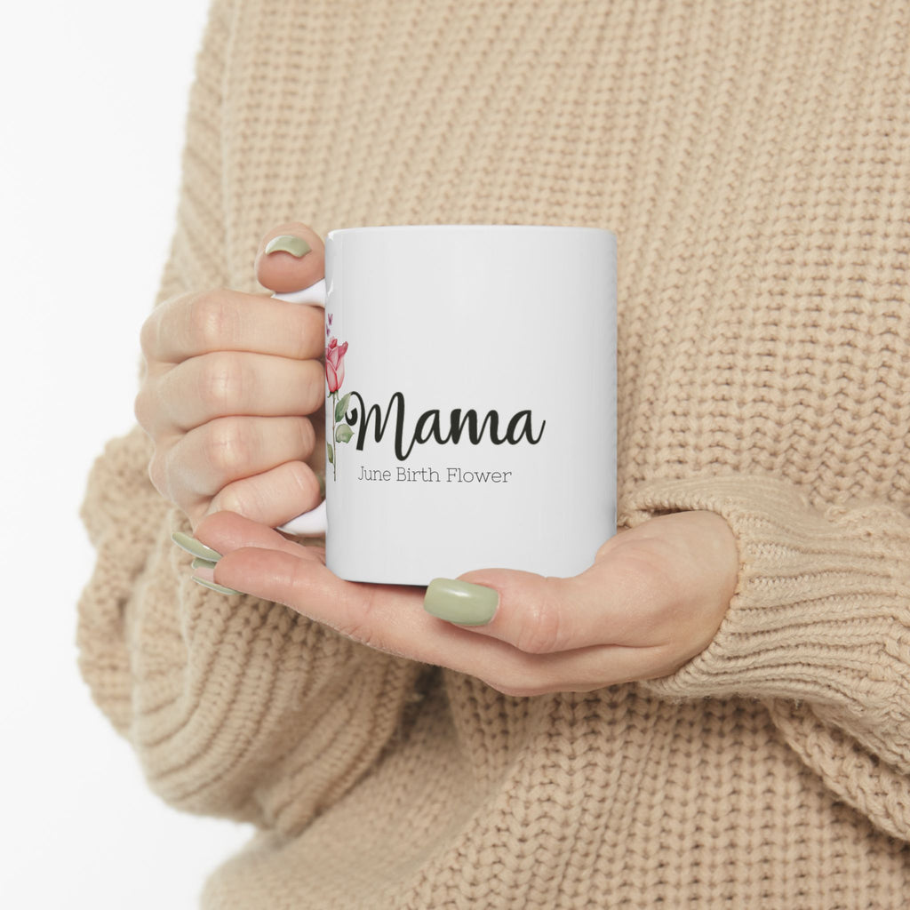 Personalized Birth Flower Mug for Mom | Custom Mama Gift, Personalized birth flower mug for Mom with a beautiful watercolor flower. Choose her birth month for a meaningful Mama gift.