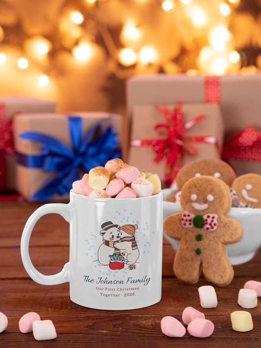 Personalized Family Christmas Mug – Custom Last Name Gift