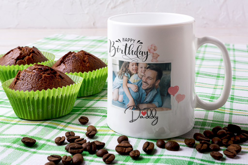 Personalized Dad Birthday Mug with Photo – Custom Name & Picture – Best Dad Gift – Father’s Day & Birthday Coffee Cup