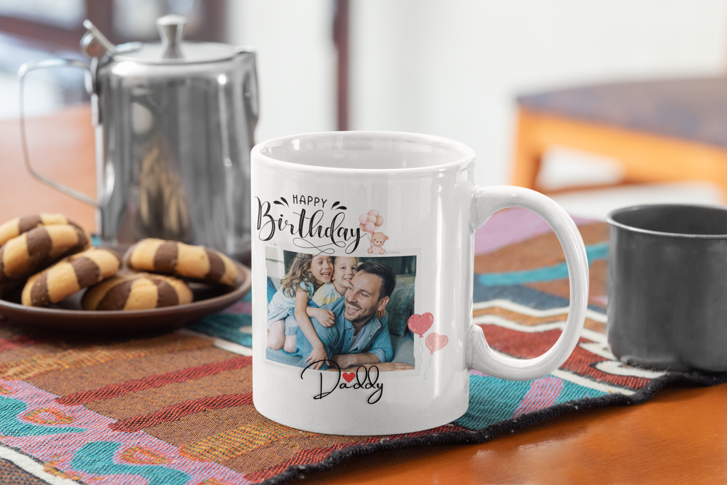 Personalized Dad Birthday Mug with Photo – Custom Name & Picture – Best Dad Gift – Father’s Day & Birthday Coffee Cup