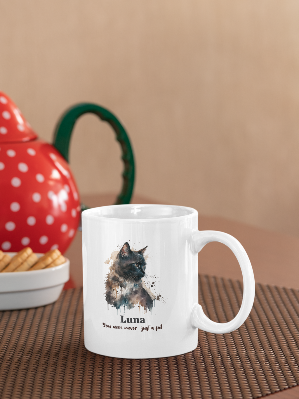 Personalized Cat Memorial Mug – Custom Pet Loss Gift with Name, Watercolor Cat Mug, Pet Remembrance Gift, Cat Lover Gift, Sympathy Gift