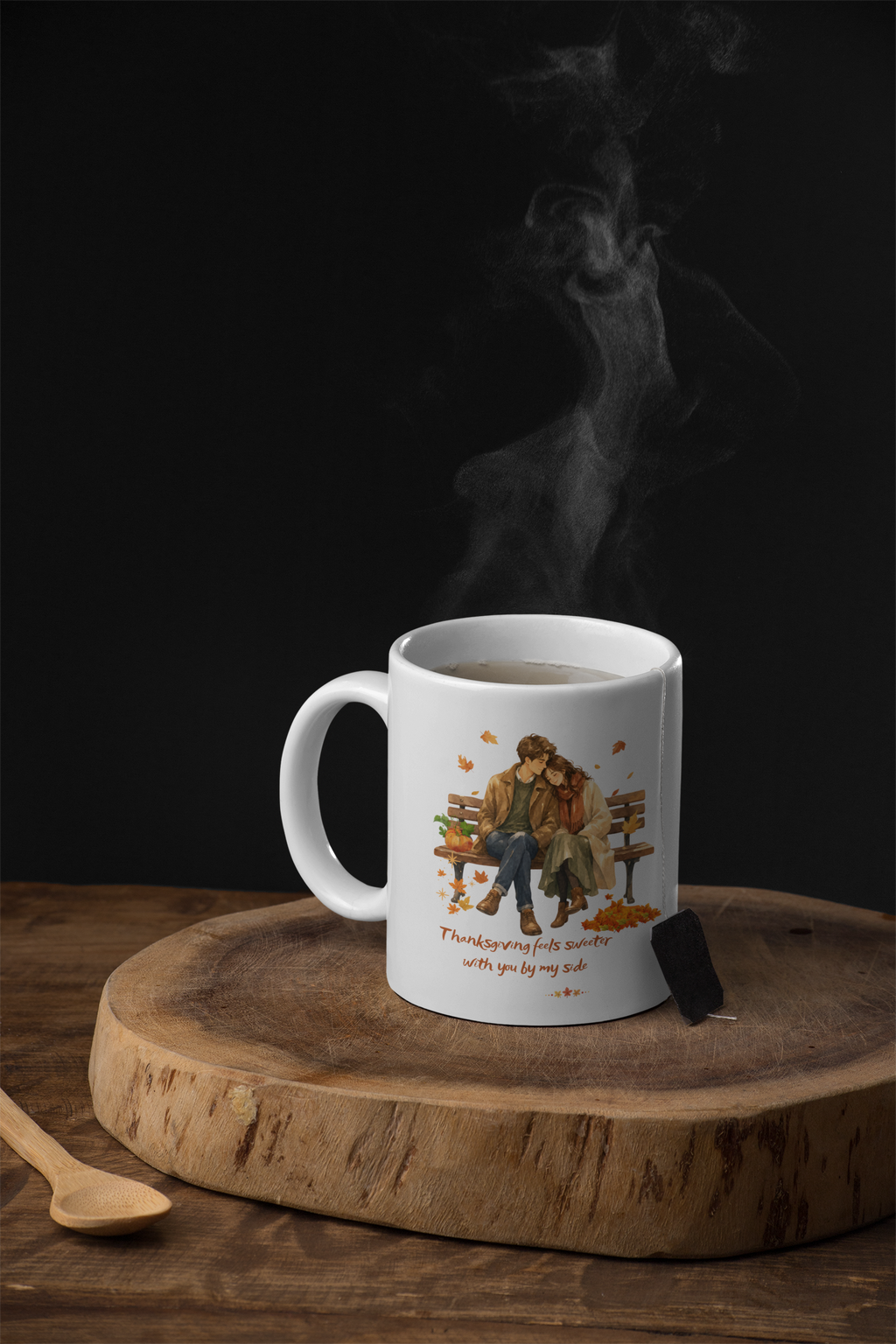 thanksgiving Couple Coffee Mug – Thanksgiving Feels Sweeter With You, Fall Love Mug,hanksgiving Couple Mug | Fall Love Coffee Mug
