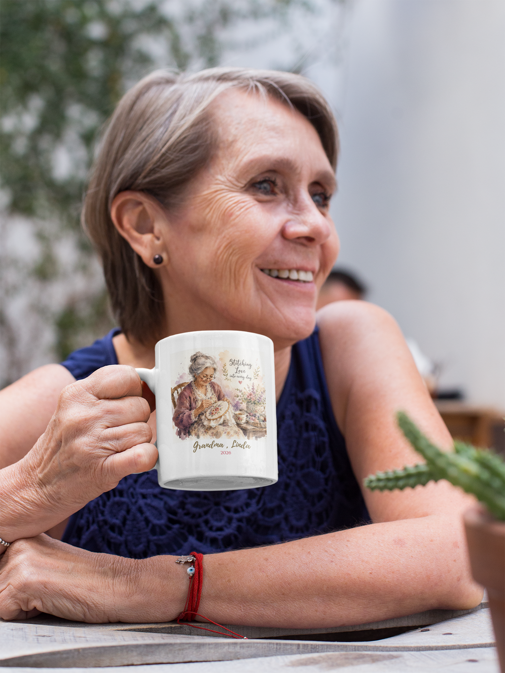 Personalized Grandma Embroidery Mug – Sewing Gift