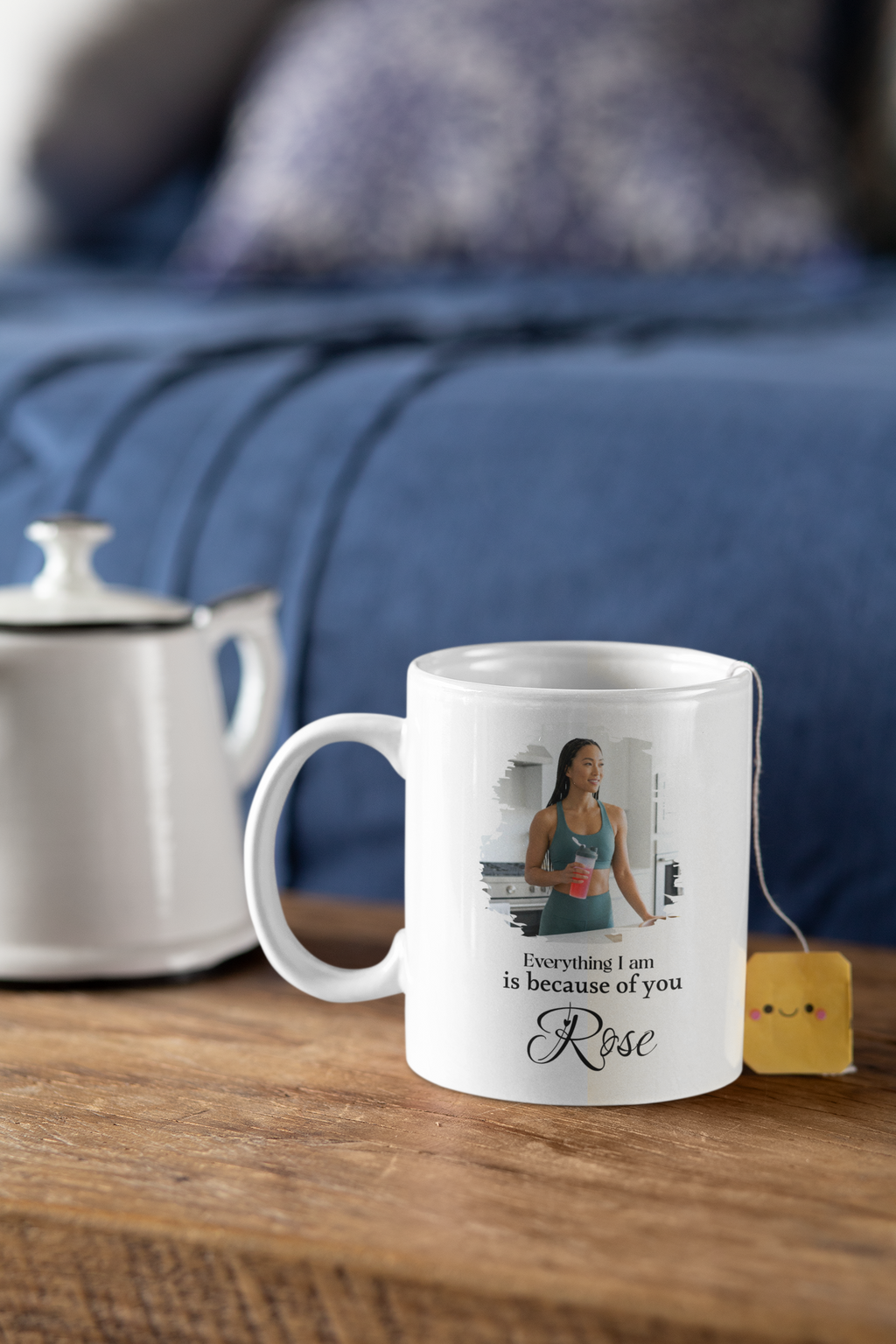 Personalized Photo Mug – Everything I Am Is Because of You | Custom Name Coffee Mug Gift for Mom