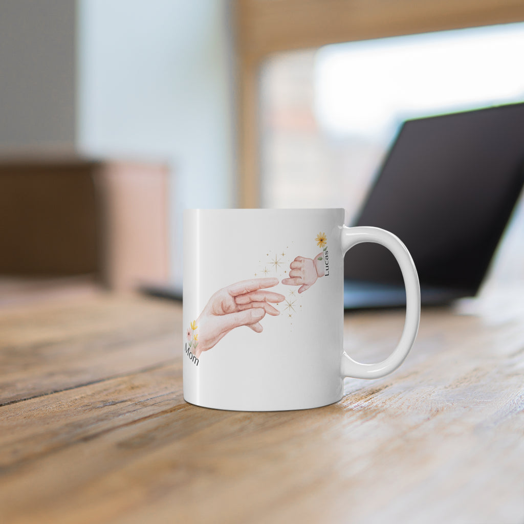 Personalized Mom & Child Mug – Custom Name Gift for Mom, Mother’s Day Gift, Emotional Family Keepsake Coffee Mug