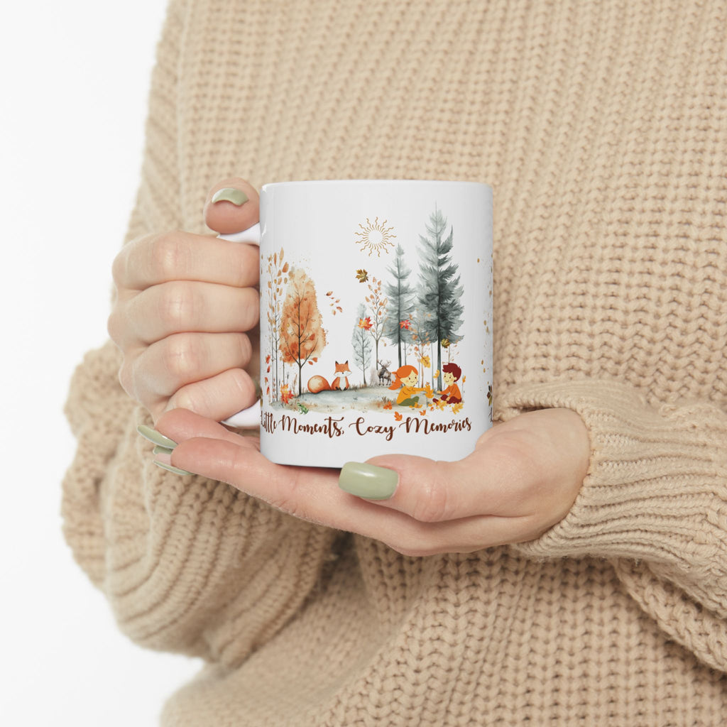 Fall Mug, Autumn Leaves & Cozy Memories | Cute Woodland Coffee Cup