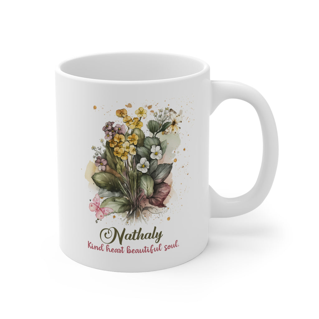 Personalized Floral Name Mug | Custom Watercolor Flower Coffee Mug | Unique Gift for Her | Birthday Mother's Day Gift