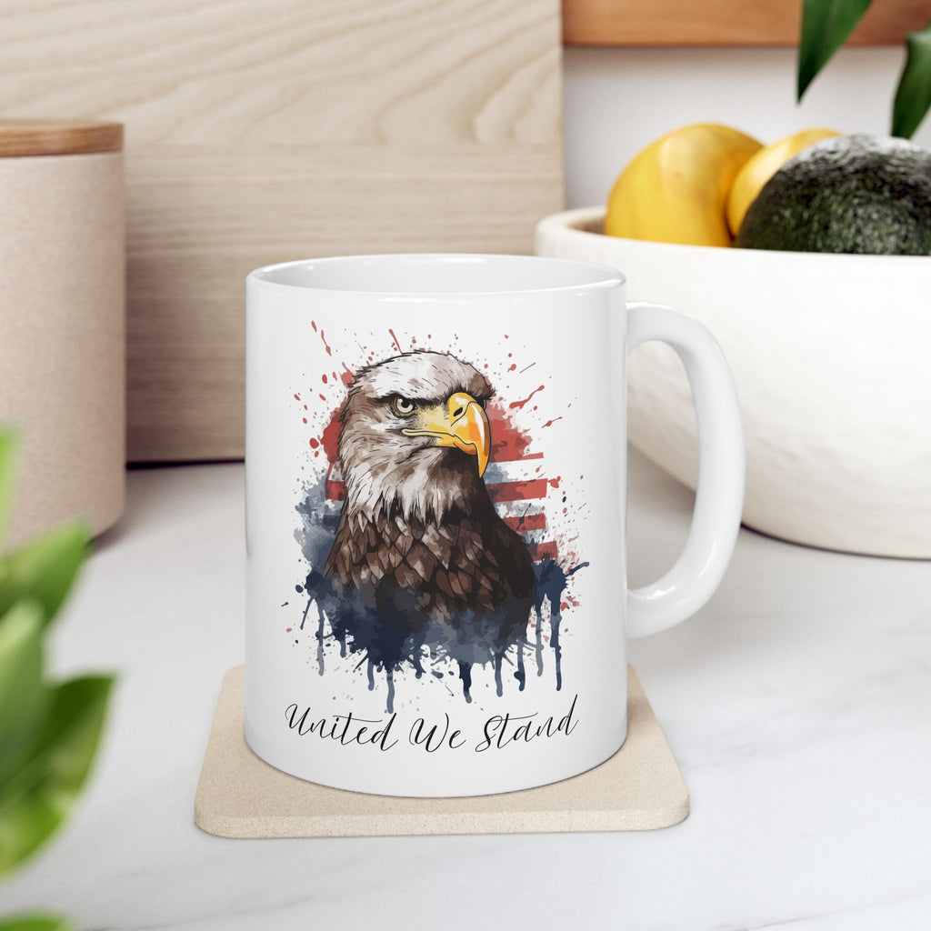 United We Stand Patriotic Eagle Mug – American Pride Coffee Cup, Freedom & Unity Gift