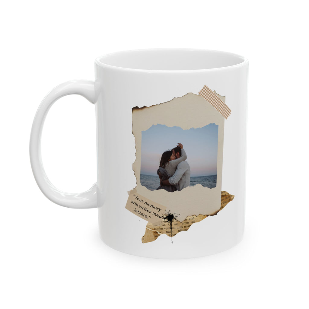 Personalized Vintage Photo Mug – Your Ghosts Still Write Me Letters, Custom Photo & Quote Romantic Keepsake Gift