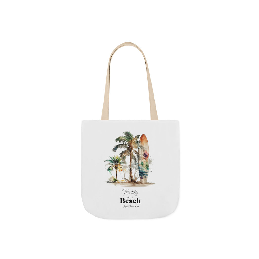 Mentally at the Beach Tote Bag – Funny Summer Bag, Beach Lover Gift, Tropical Aesthetic Tote, Vacation Vibes Shopper Bag