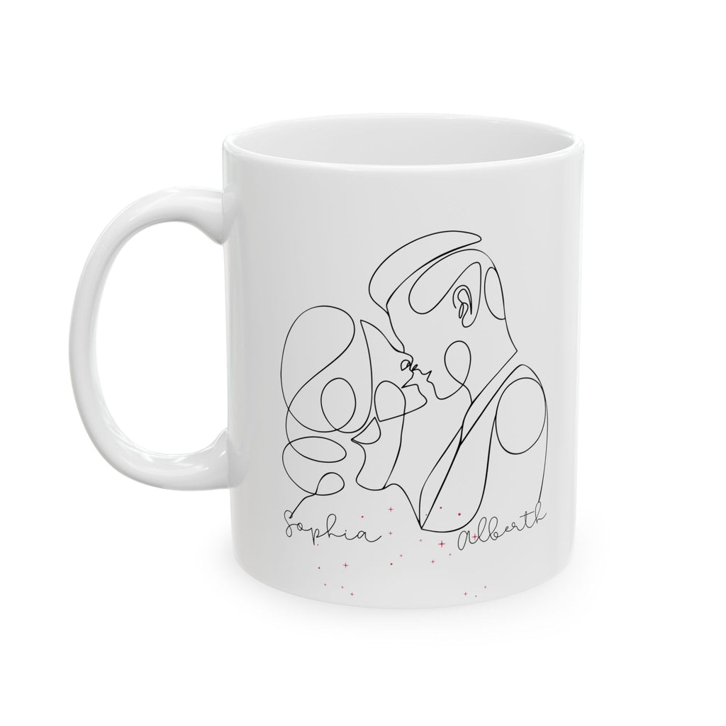 Personalized Line Art Couple Mug with Intertwined Names | Romantic Anniversary Gift