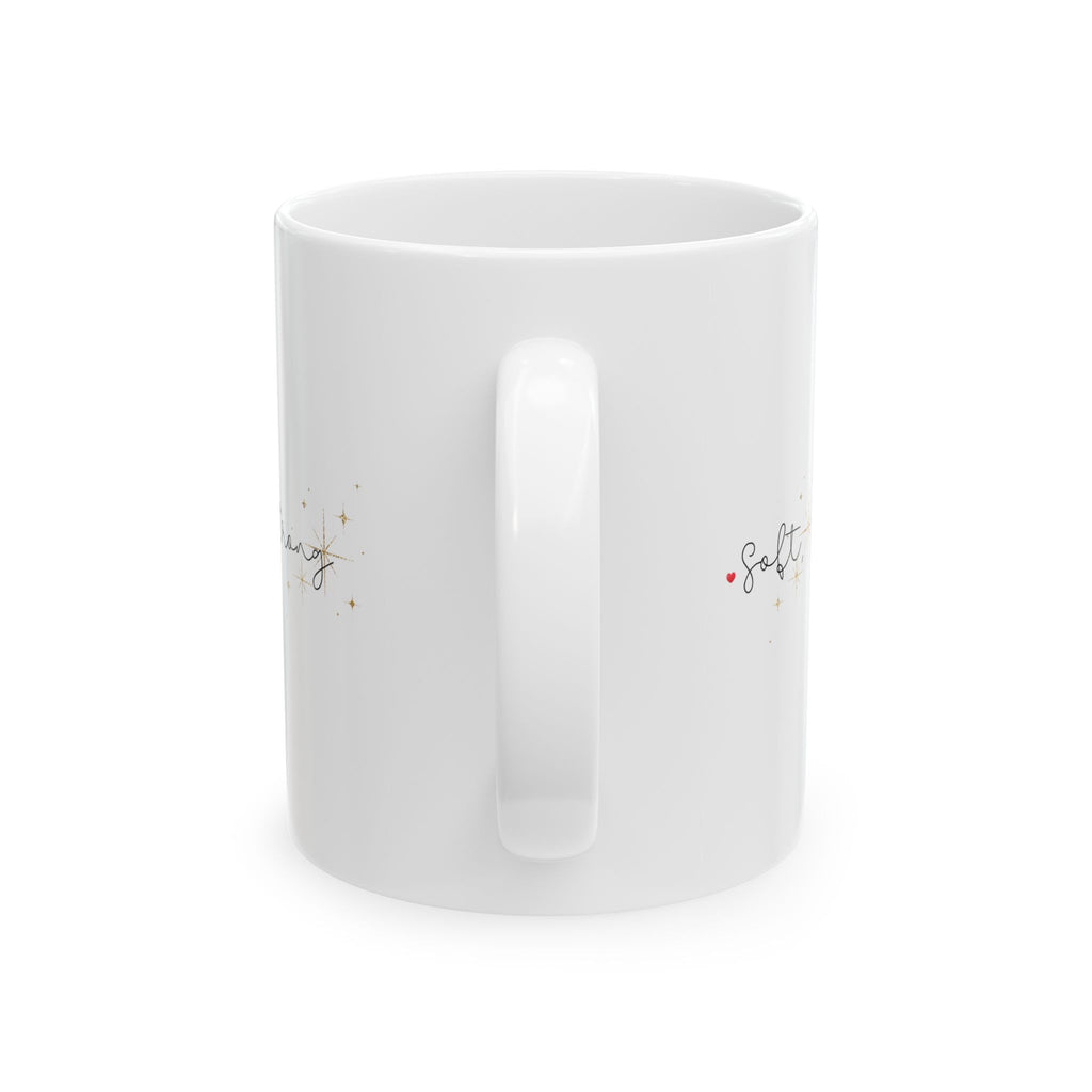 Soft Yet Strong Minimalist Mug – Inspirational Gift for Her, Elegant White Coffee Cup