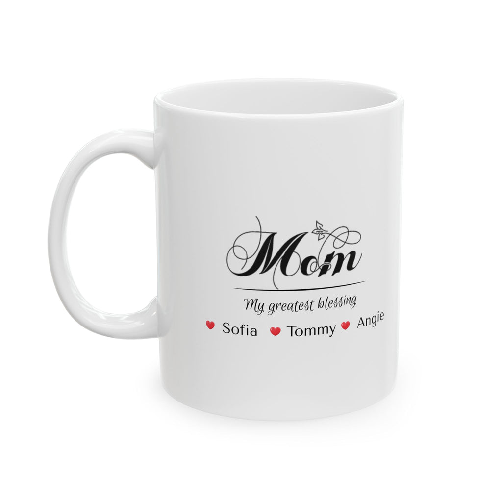 Personalized Mom Mug with Kids Names – My Greatest Blessing Coffee Mug | Custom Mother’s Day Gift for Mom