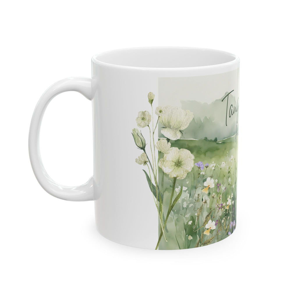 Personalized Tangled in Love Mug – Floral Field Couple Gift with Names
