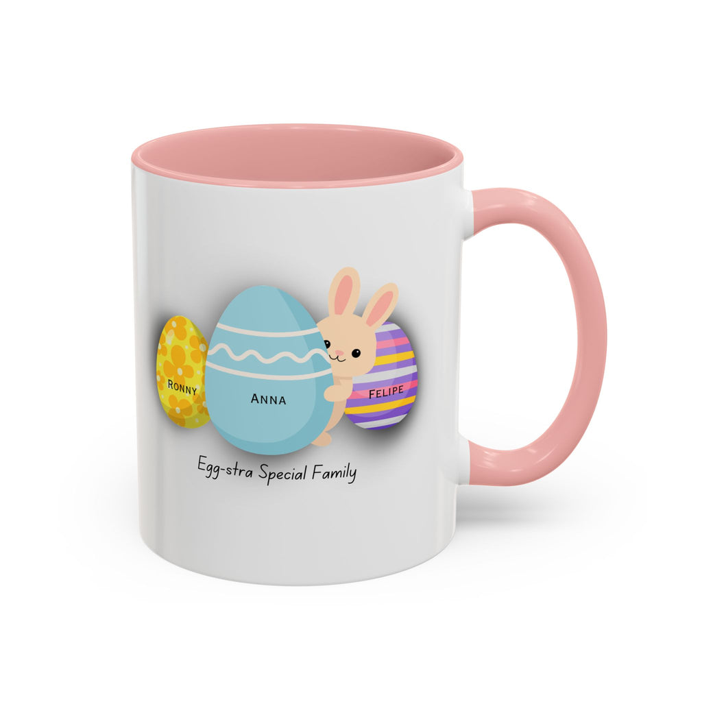 Personalized Easter Family Mug – Custom Egg Name Mug with Bunny | Egg-stra Special Family Gift for Mom or Parents