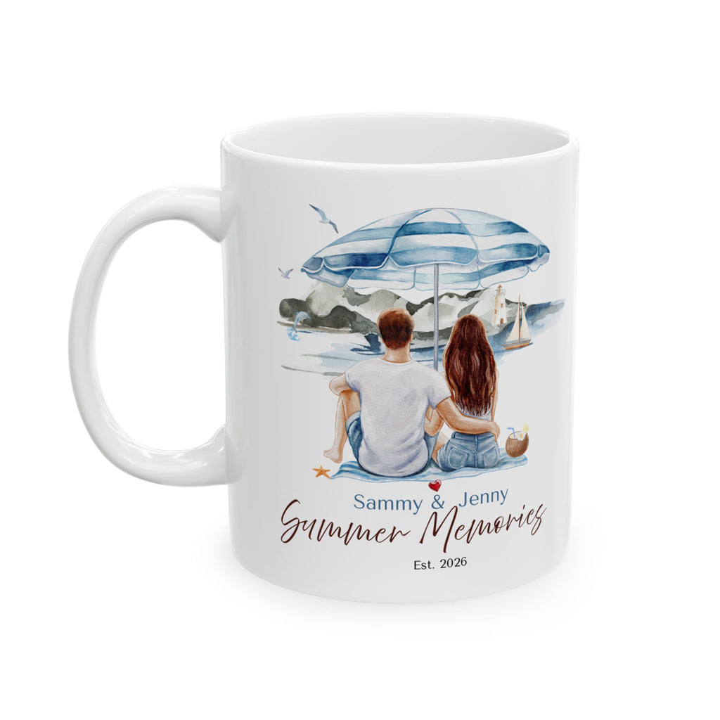 Personalized Couple Mug, Summer Memories Gift, Custom Beach Mug, Personalized Couple Mug | Summer Memories Beach Gift