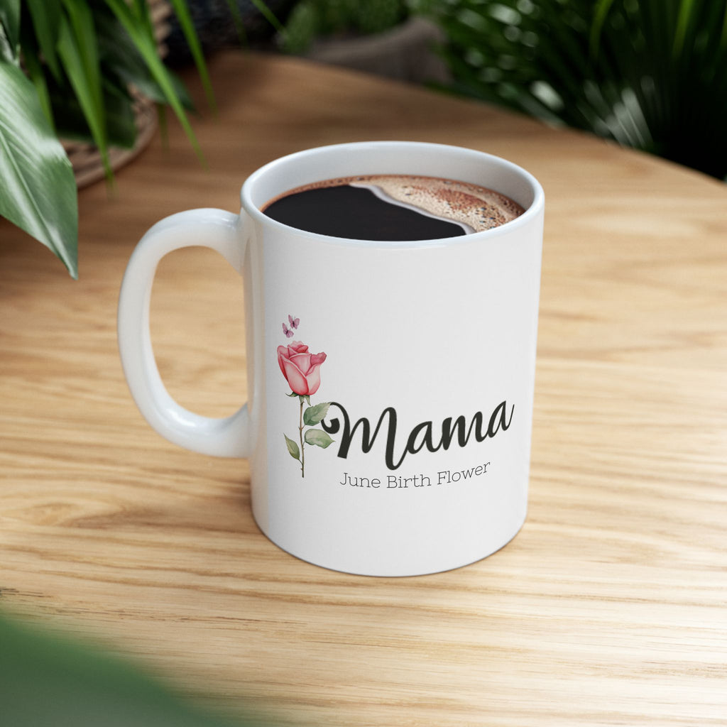 Personalized Birth Flower Mug for Mom | Custom Mama Gift, Personalized birth flower mug for Mom with a beautiful watercolor flower. Choose her birth month for a meaningful Mama gift.