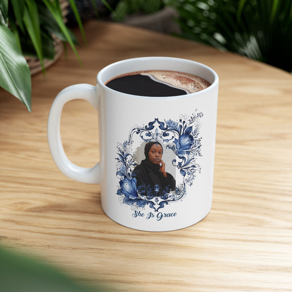 # Product Title  Personalized Christian Mug for Women, She Is Grace Faith Mug