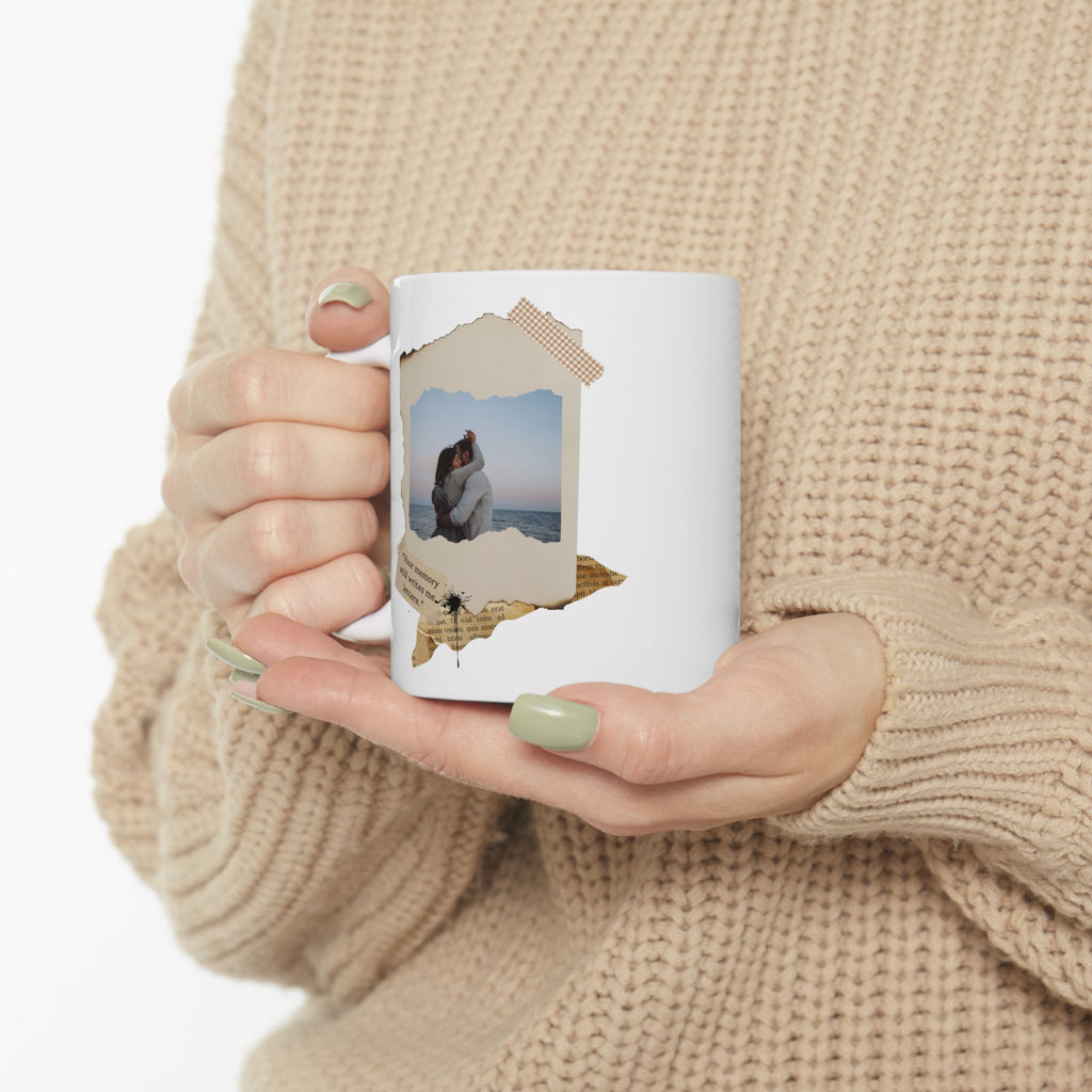 Personalized Vintage Photo Mug – Your Ghosts Still Write Me Letters, Custom Photo & Quote Romantic Keepsake Gift