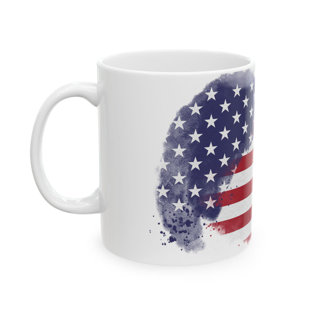 Cute Watercolor American Flag Mug – Patriotic Coffee Cup, Simple USA Design Gift