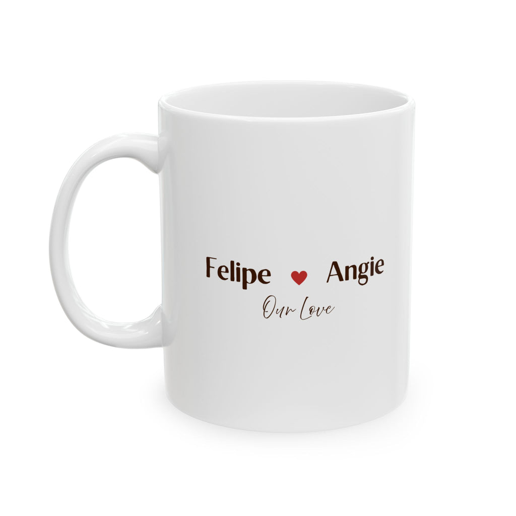 Personalized Couple Mug – Our Love Custom Names Coffee Cup, Valentine’s Day Anniversary Wedding Gift