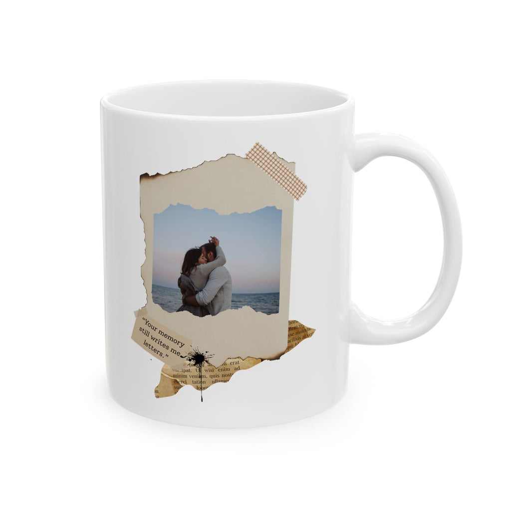 Personalized Vintage Photo Mug – Your Ghosts Still Write Me Letters, Custom Photo & Quote Romantic Keepsake Gift