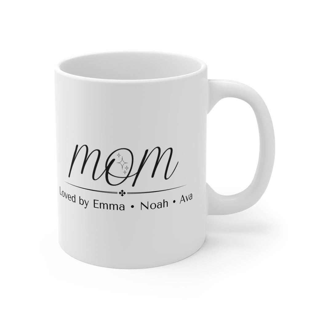 Personalized Mom Mug – Loved by Kids Names | Custom Mother’s Day Gift | Mom Gift from Kids | Personalized Coffee Mug for Mom
