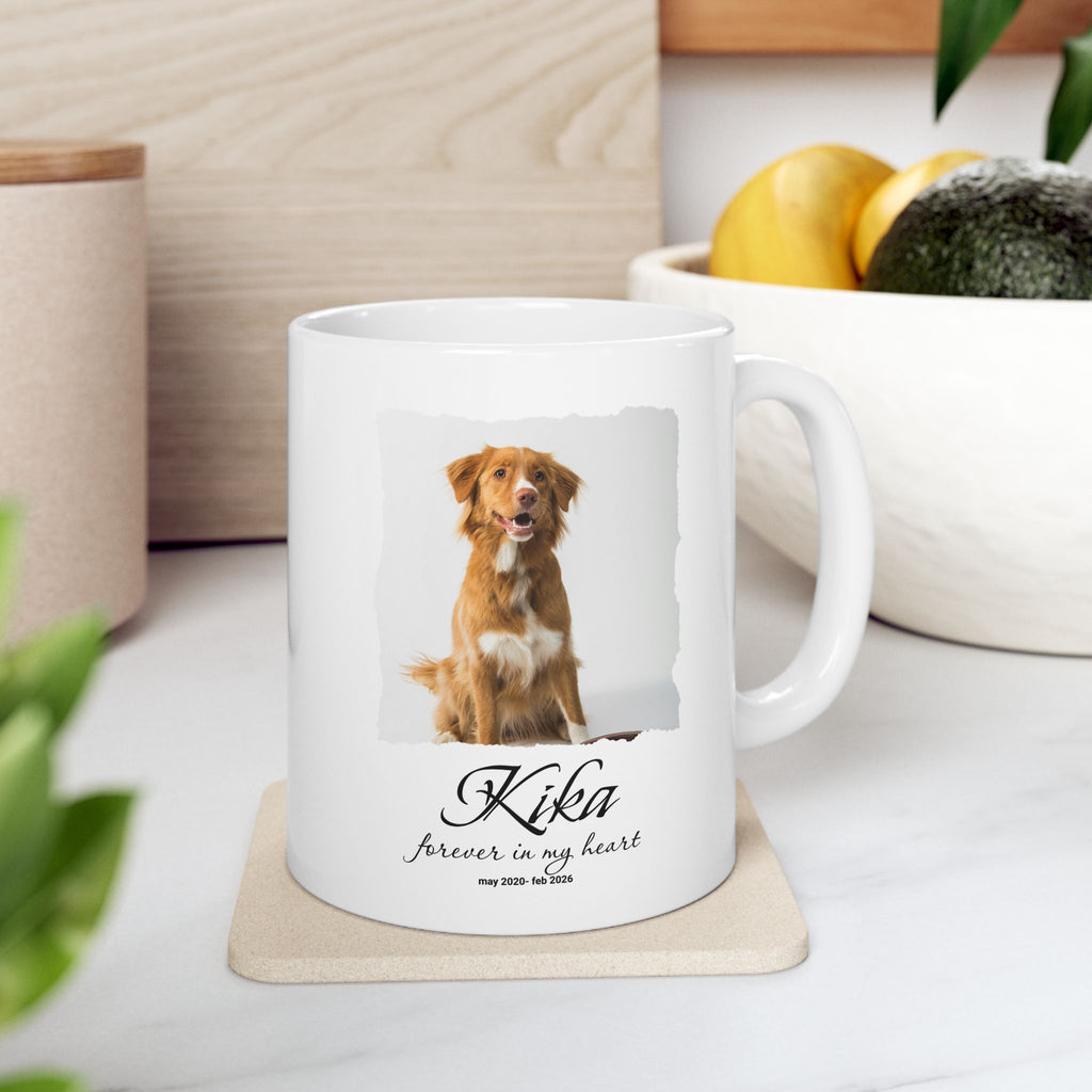 Personalized Pet Memorial Mug Custom Dog Photo Mug Pet Loss Gift Forever In My Heart Dog Remembrance Mug Sympathy Gift Pet Lover Gift