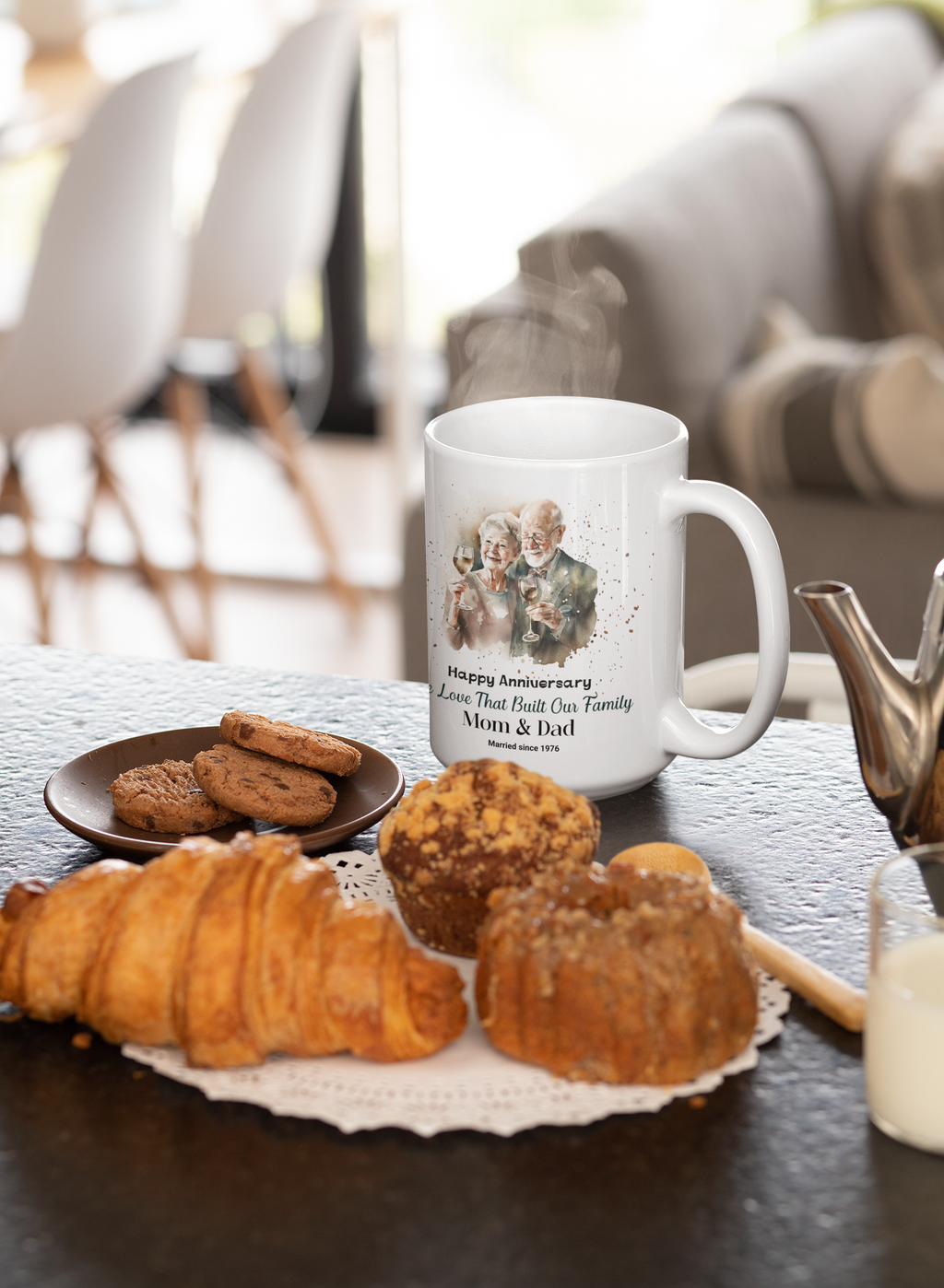Personalized Anniversary Mug for Parents – Custom Mom & Dad Wedding Gift