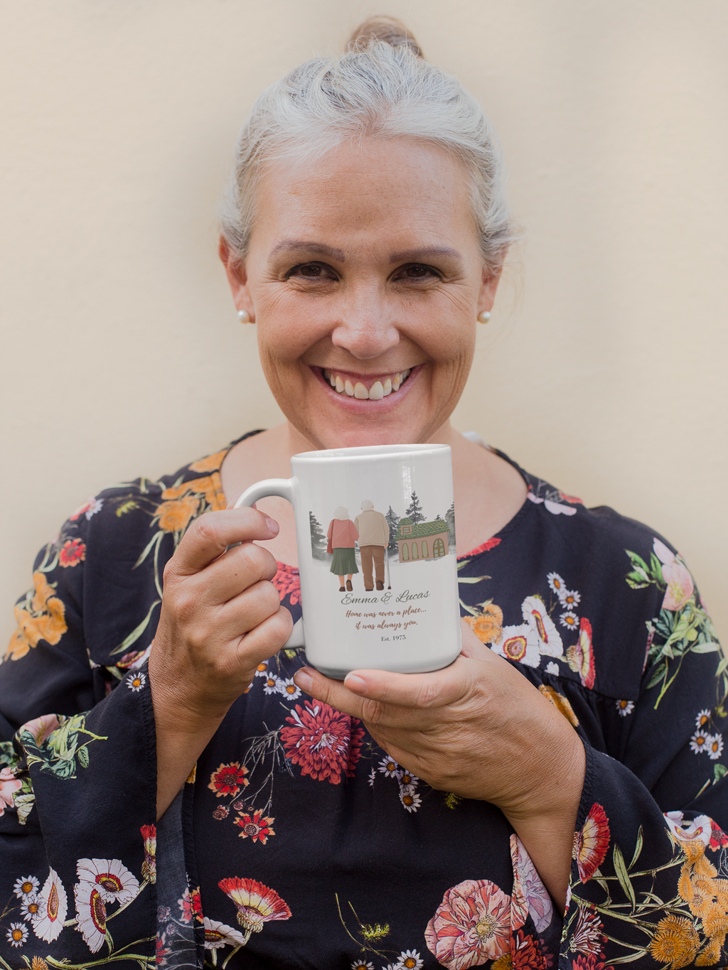 Personalized Anniversary Mug for Couples – Custom Names & Year | Grandparents Gift | Growing Old Together Mug