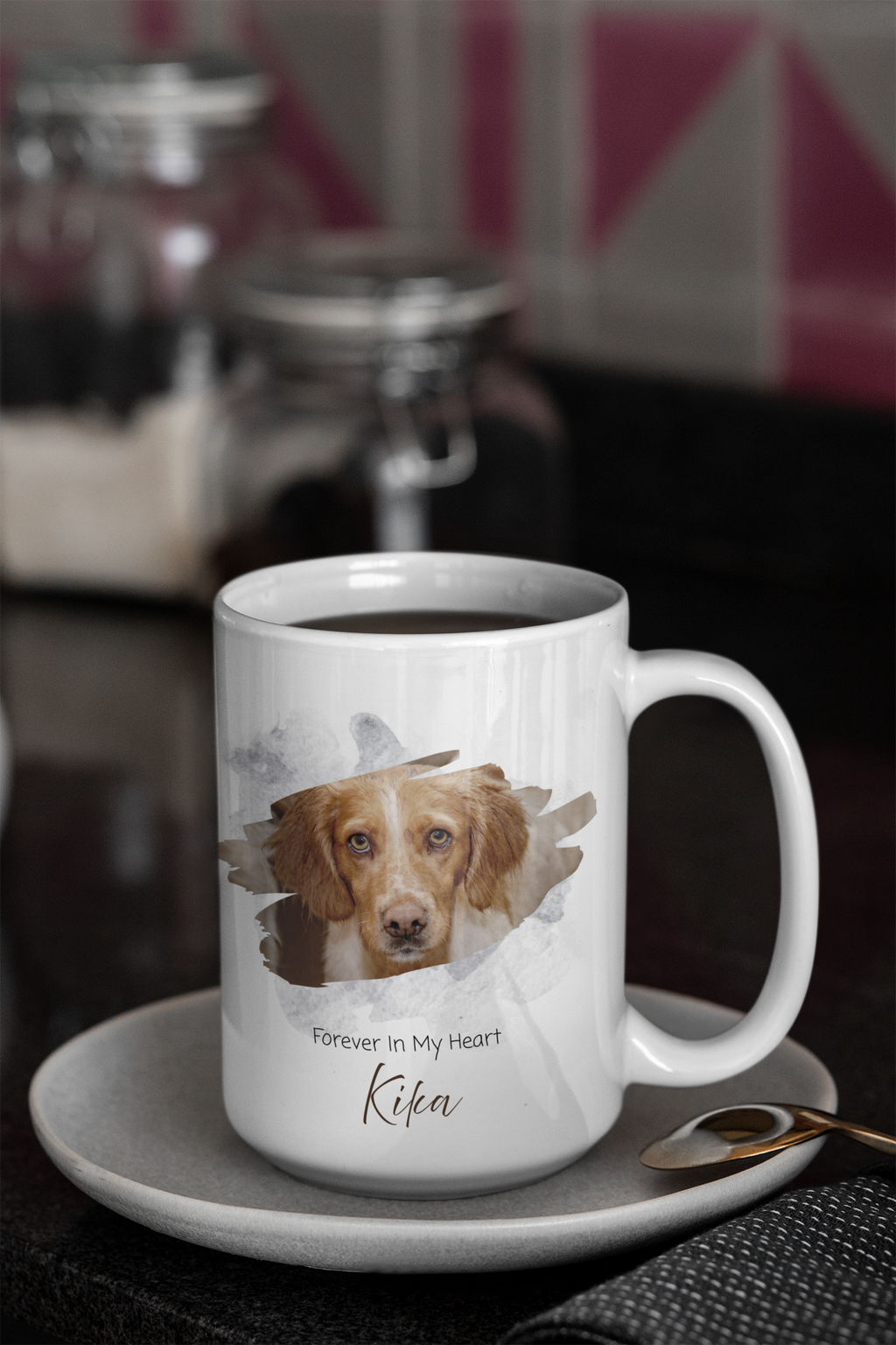 Personalized Pet Memorial Mug Custom Dog Photo Mug Pet Loss Gift Forever In My Heart Dog Remembrance Mug Sympathy Gift Pet Lover Gift