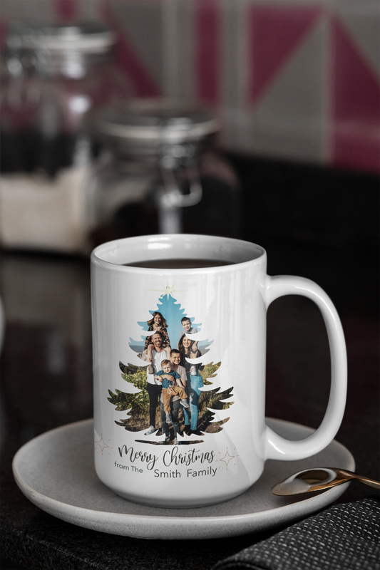 Winter Woodland Mug - Snowy Pine Tree Ceramic Coffee Cup (11oz & 15oz)