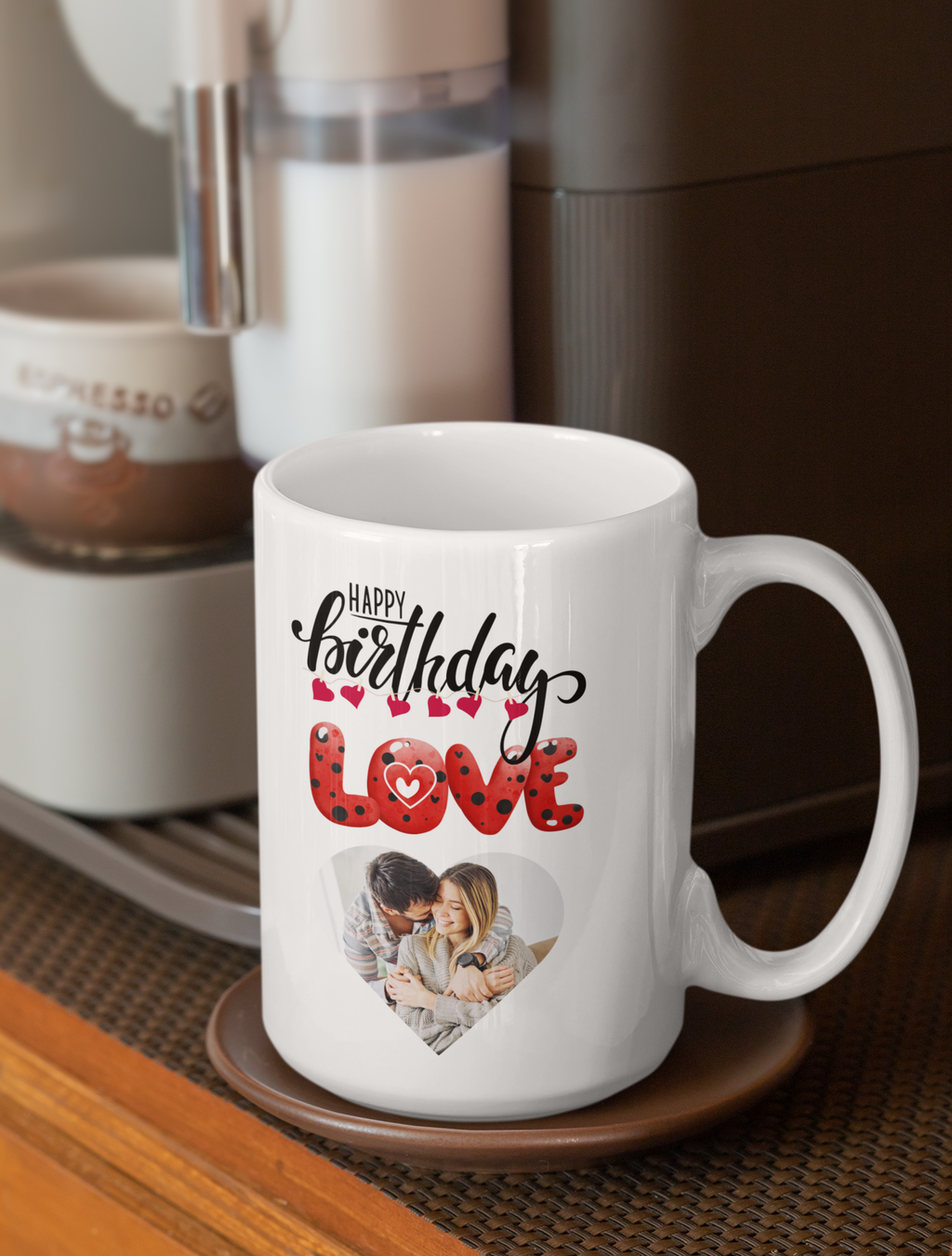 Personalized Birthday Mug – Happy Birthday Love Heart Photo Gift