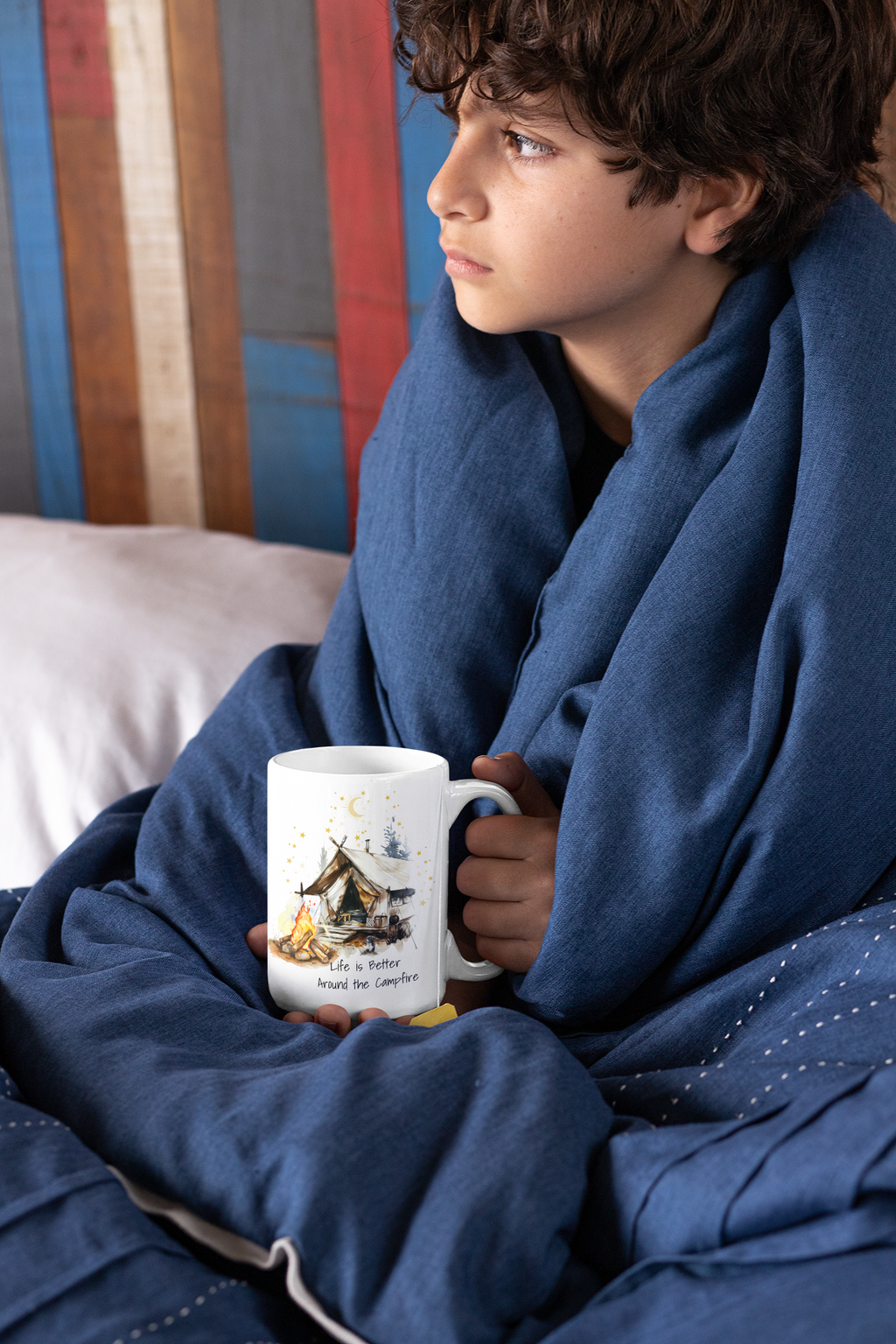 Camping Mug with Dog – Life is Better Around the Campfire, Outdoor Adventure Coffee Cup, Campfire Nights Gift, Nature Lover Mug