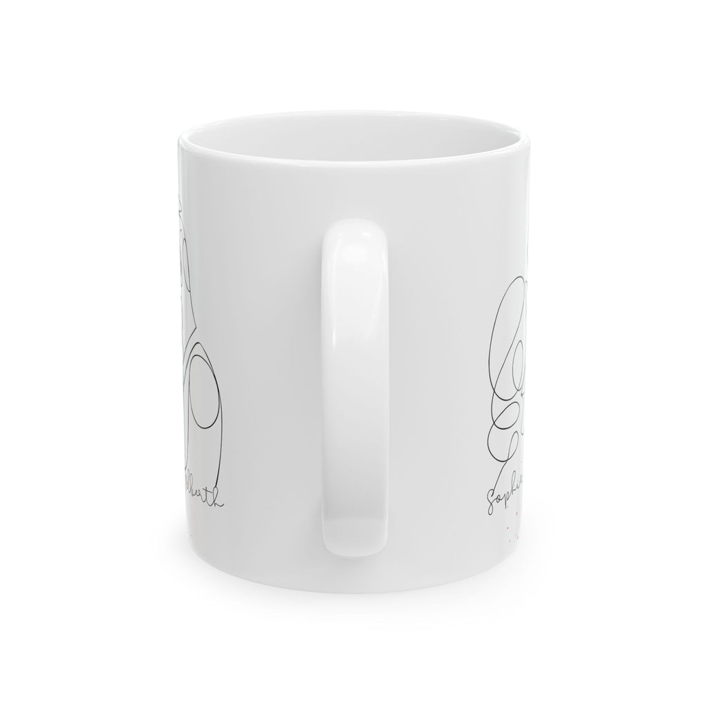 Personalized Line Art Couple Mug with Intertwined Names | Romantic Anniversary Gift