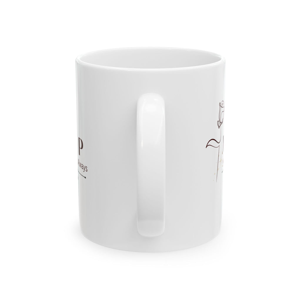 Personalized Initials Couple Mug – Line Art Rose Design with Romantic Quote, Anniversary, Wedding & Birthday Gift