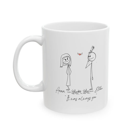Personalized Couple Mug with Names, It Was Always You Mug, Custom Anniversary Gift, Romantic Coffee Cup for Him Her, Boyfriend Girlfriend Gift