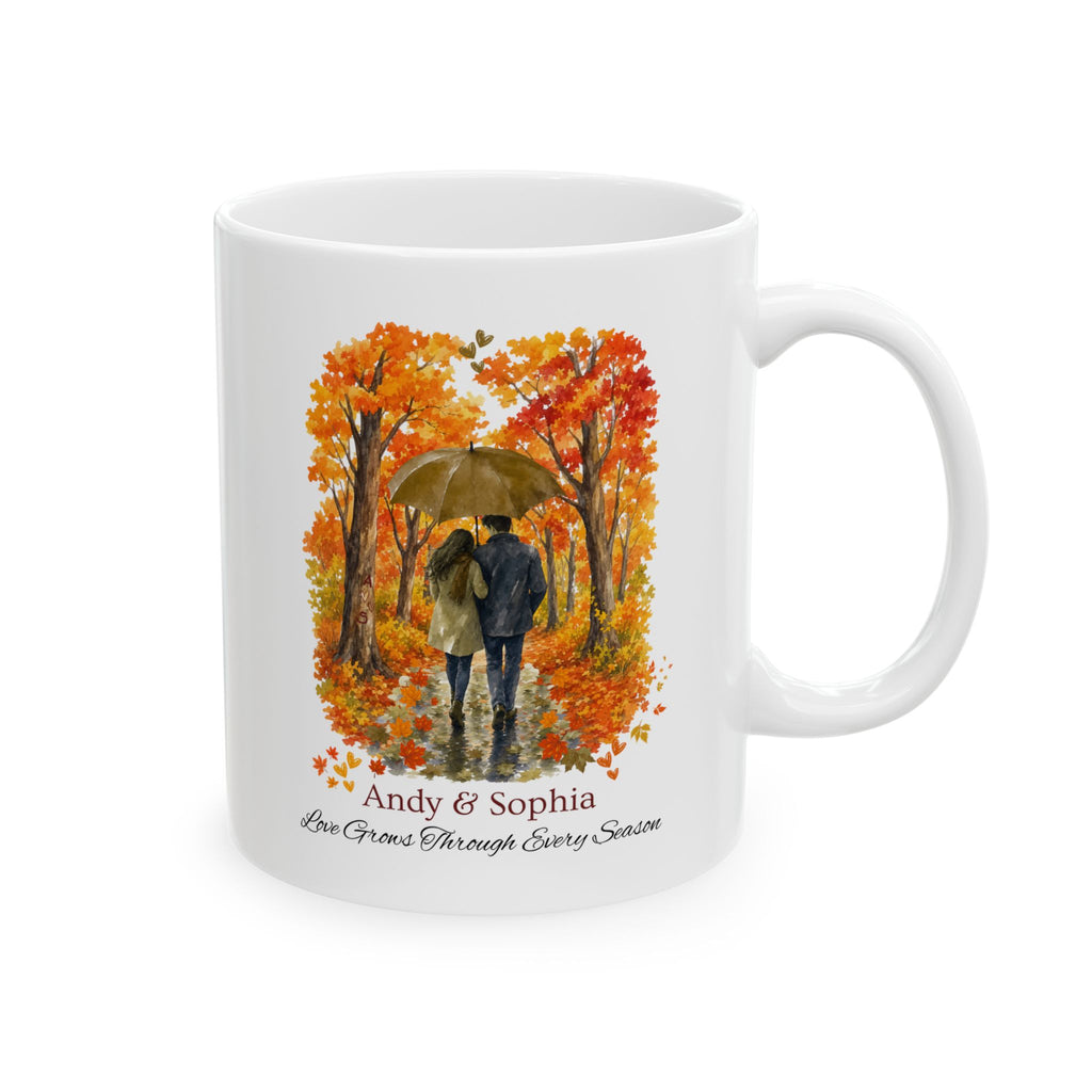 Personalized Couple Mug – Custom Names, Fall Love Coffee Mug